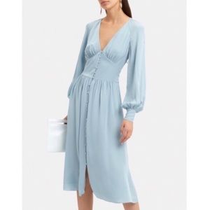 Joie Kyria Robins Egg Blue Silk Midi Dress